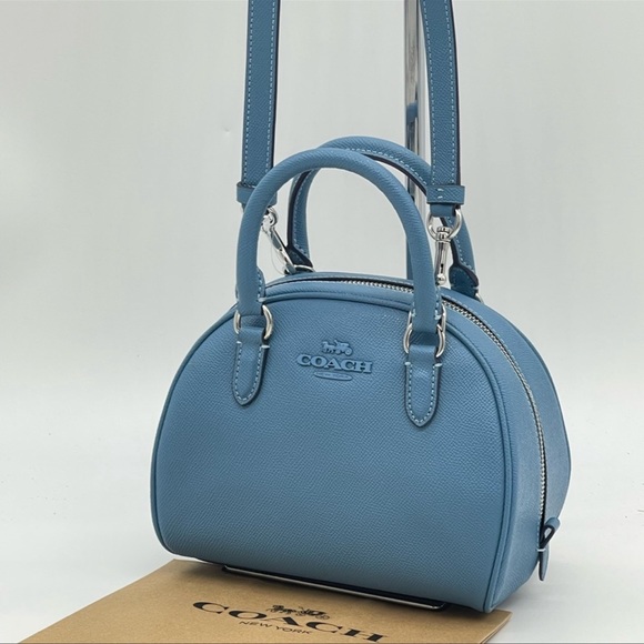 Coach Handbags - Coach Sydney Satchel Crossbody Bag Leather Midnight Blue